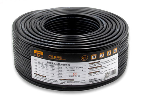 гибкий кабель проводника PVC 5G 0.5mm2 Multi, кабель Awg H05VV-F электрический