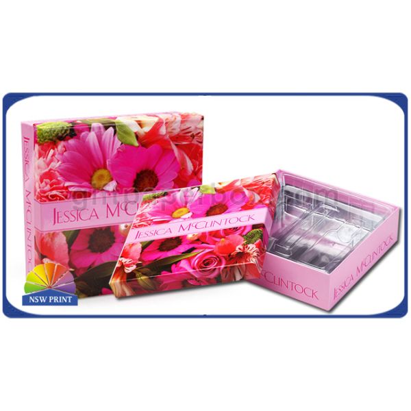 CMYK Printing Plastic Tray Custom Paper Gift Box for Cosmetic Skincare Promotional