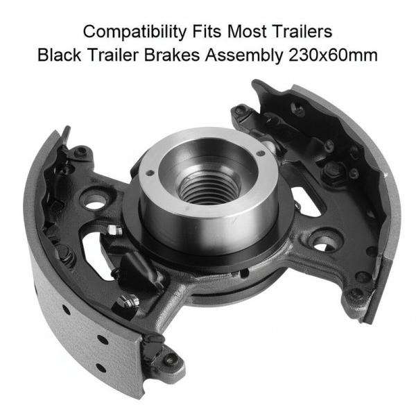 Compatibility Fits Most Trailers Black Trailer Brakes Assembly 230x60mm