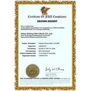 Hebei Reking Wire Mesh Co.,Ltd Certifications