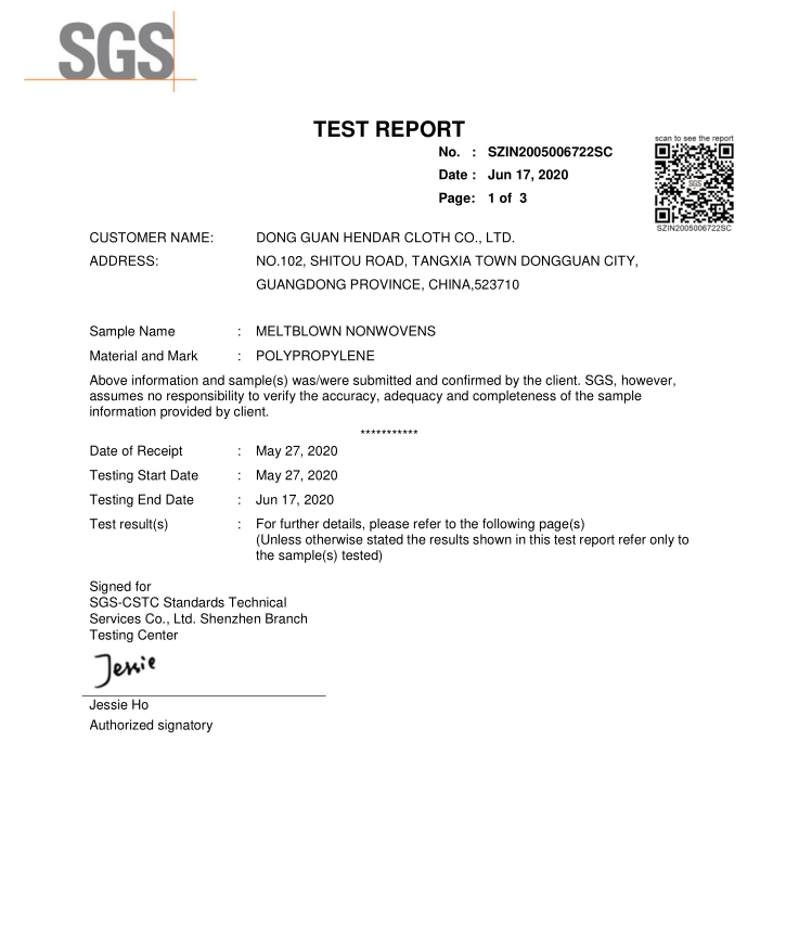 Фильтр не сплетенной ткани 20GSM BFE99% для хирургической маски