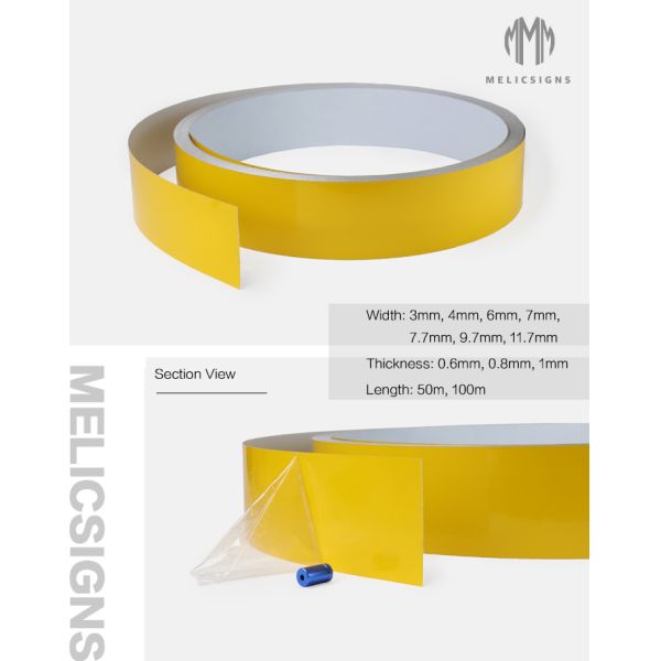 Yellow Color Advertising Channel Thin Alloy 1060 Flat Coil Aluminum Trim Cap