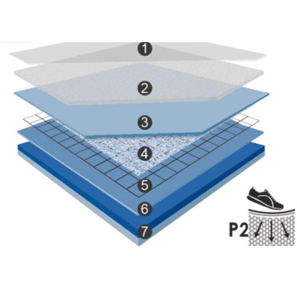 Soft Badminton Court PVC Flooring High Elastic No Formaldehyde With Sand Grain