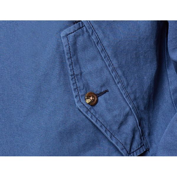 Full Sleeve Denim Fabric Casual Jean Jackets / Adult Blue Denim Jacket