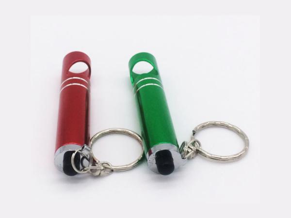 Personalized Anodized Aluminum Keychain Mini Flashlight LED Beer Bottle Opener, Laser Engrave Logo, Cheap Key Ring
