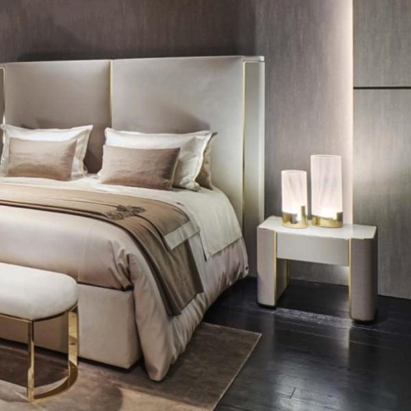 Armários na moda de mármore 0.6m modernos minimalistas da cabeceira de Nightstand 400mm