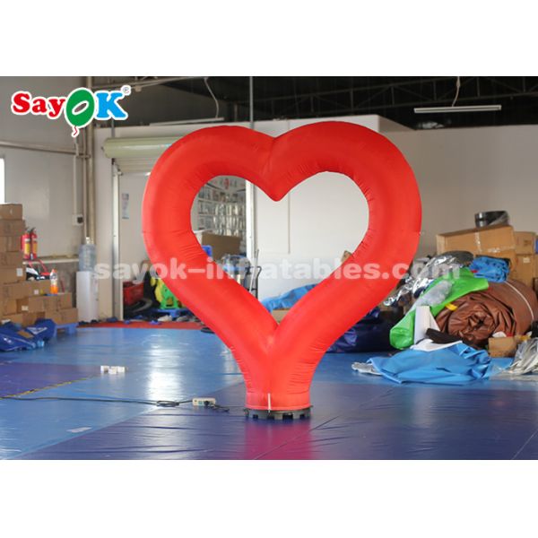 украшение освещения красного сердца ткани нейлона 190Т раздувное на день валентинки