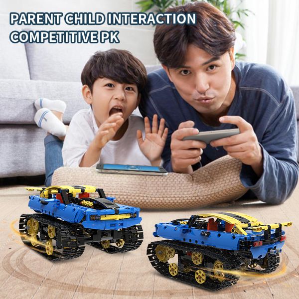 Unisex 2 in 1 Remote Control Racing Car DIY Building Kits for Kids Boys Girls 8-13 Years