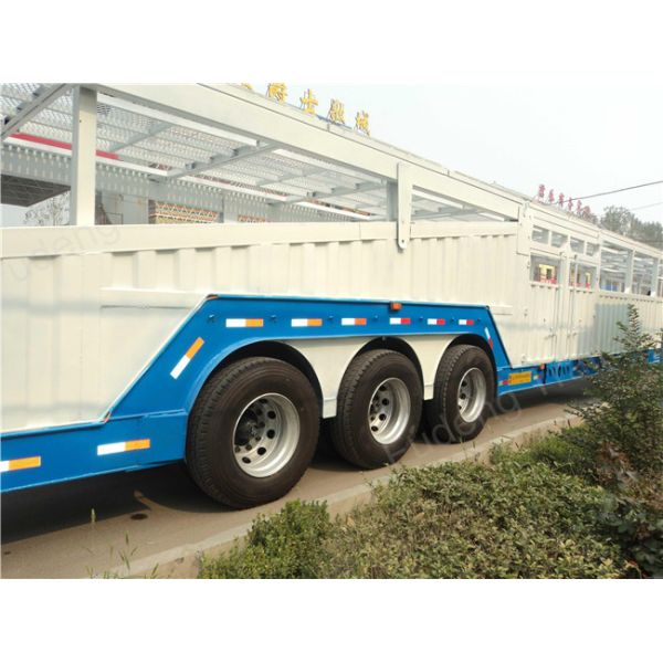 Vehicle Transport Enclosed Semi Trailer , 8-12 Sets Car Carrier Semi Trailer