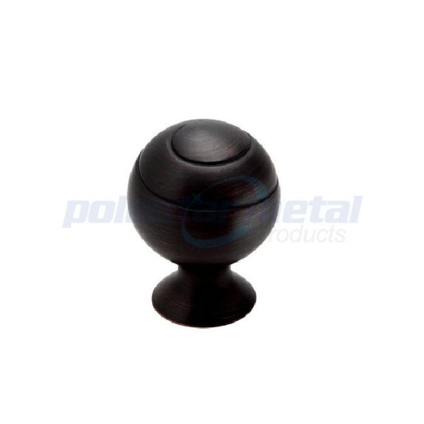 Black Antique Round Cabinet Knob 1 1/8