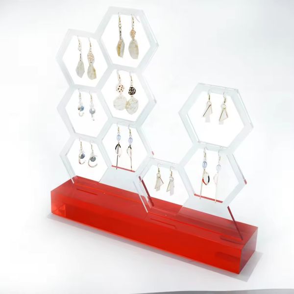 Custom Elegant Acrylic Jewelry Display  for Brand, Acrylic Earring Display Set