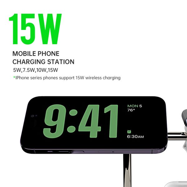 ABS Zinc Alloy Material All In 1 Magnetic Fast Wireless Charger Charging Distance ≤ 8mm