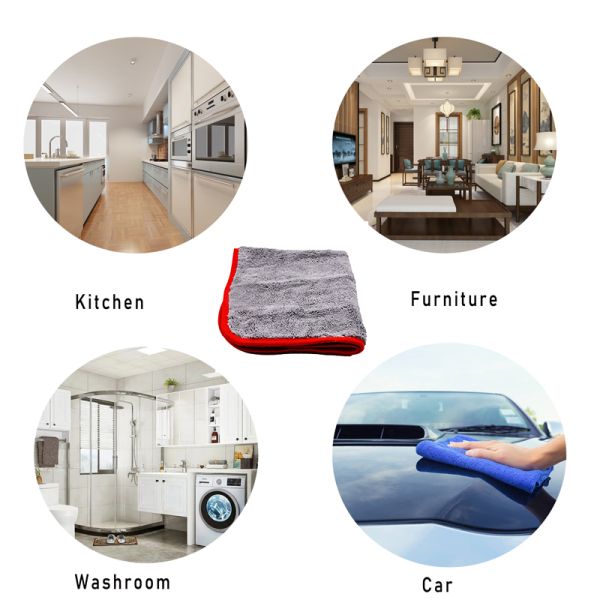 400GSM Washable Cleaning Cloths Large Size 40X60CM Grey Microfiber Cleaning Cloth