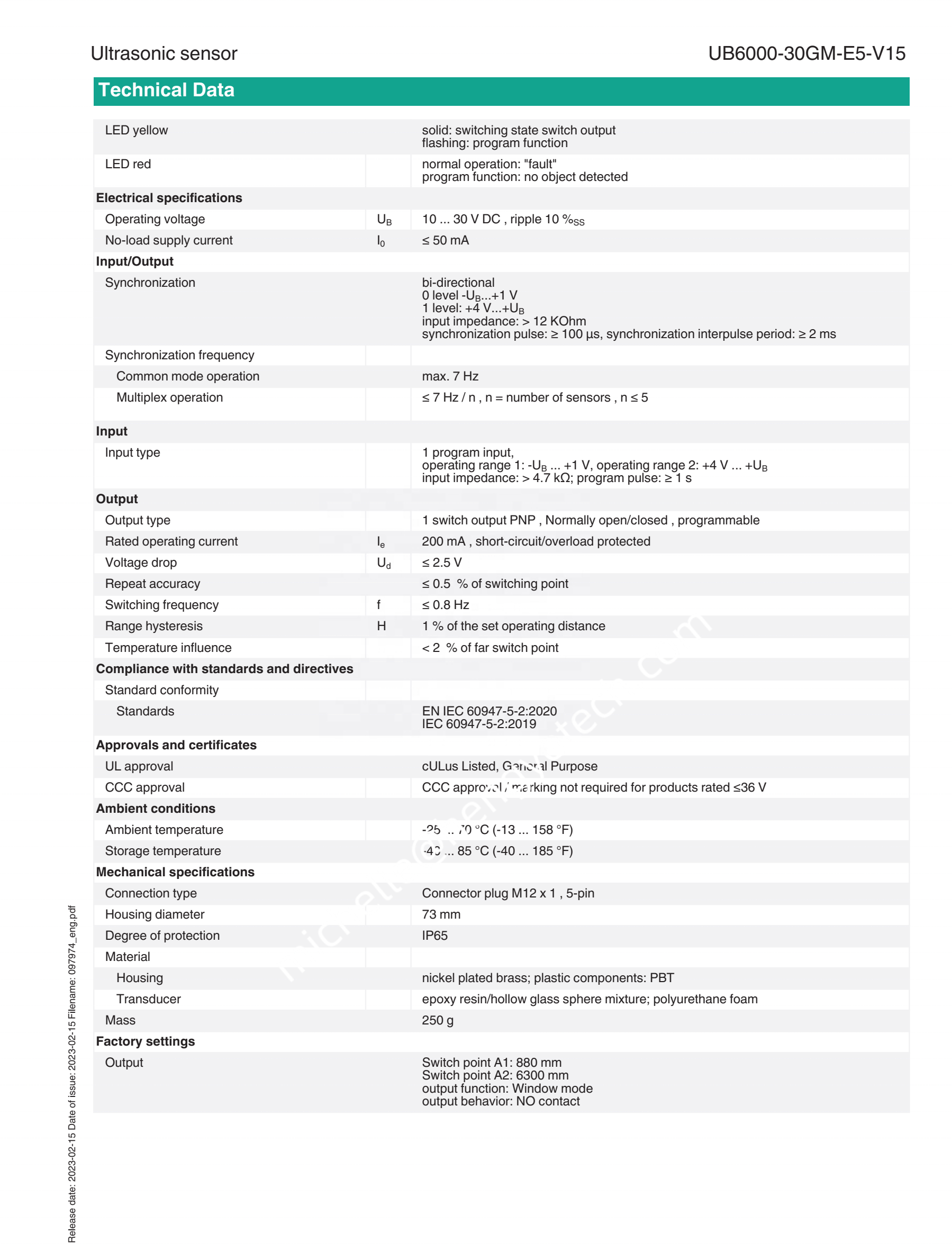PEPPERL+FUCHS Stainless Steel Ultrasonic Sensor for Industrial Automation with One Year Warranty