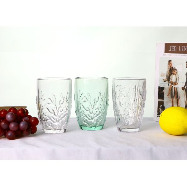 Hand Made Colored Wine Glasses 9oz Crystal Wine Goblets, Lead Free Solid Colored Drinking Glass