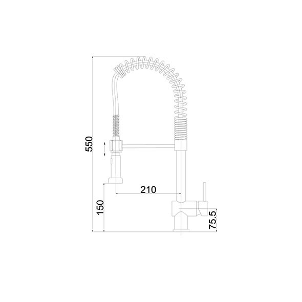 Modern Hot Cold Kitchen Tap Chrome Kitchen Mixer Faucet 550mm Orin OR56056