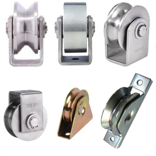 Hotel / Home 2 3 4 Y U V Groove Steel / Stainless Steel Sliding Gate Wheels
