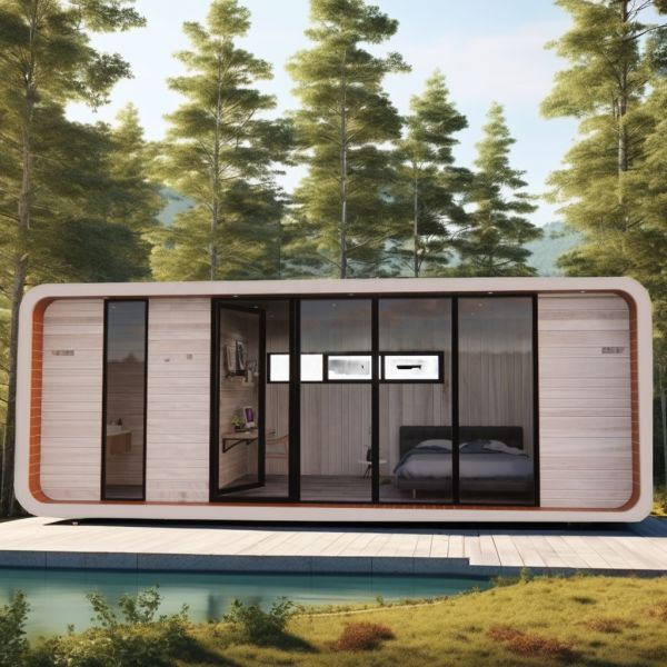 Family Living Wooden Floor 20ft Seashore Holiday Special Shaped House with Customized Color and Fast Installation
