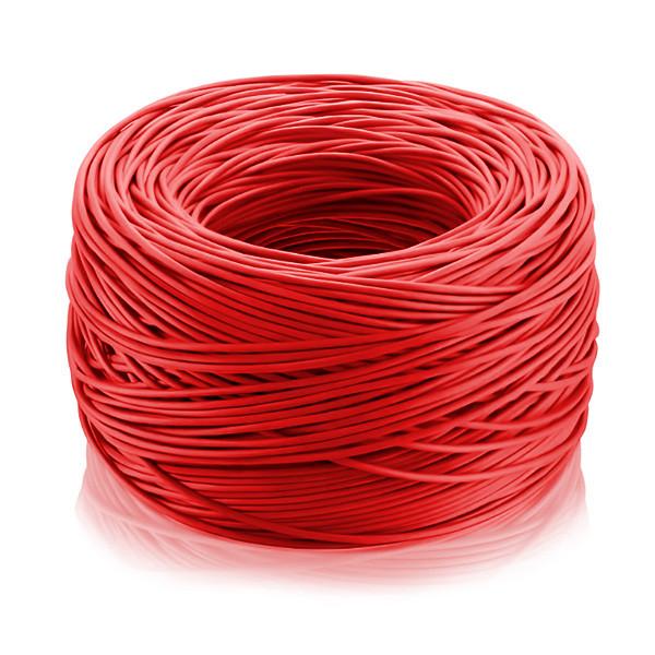 23AWG 250MHz Ethernet UTP CAT6 Cable 1Gbps Red PVC 500ft Network