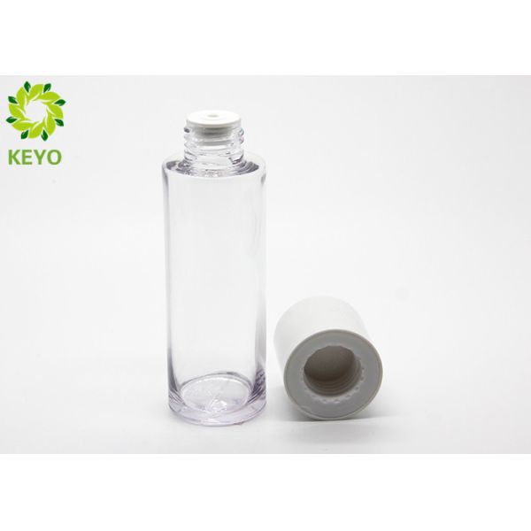 Clear Round PETG Material Empty Conditioner Bottle 110ml With White Screw Cap