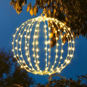 Christmas foldable ball lights, LED illuminated spherical lights, outdoor
