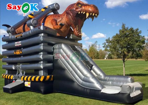 A corrediça inflável das crianças personalizou a corrediça inflável comercial do salto do tamanho para a corrediça inflável do dinossauro das crianças