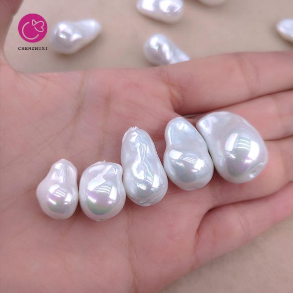 White South Sea Shell Beads Fashion Jewelry Diy Making Baroque Shell Beads Different Size 10-15mm