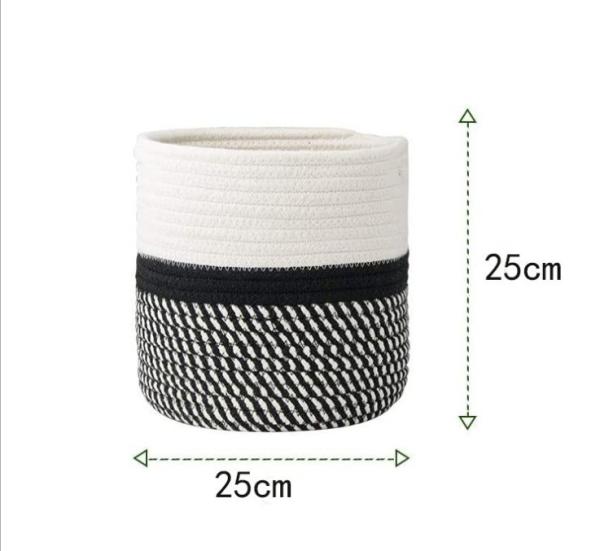 Wholesale Handmade Design Decorative Small Woven Grey Cotton Rope Baskets For Laundry Plants Storage Baskets