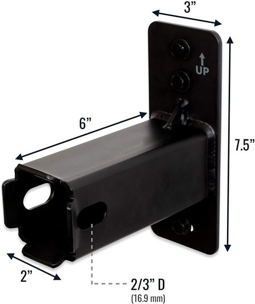 Convenient Hitch Wall Mount Bike and Cargo Rack for Trailer Hitch Receiver Storage