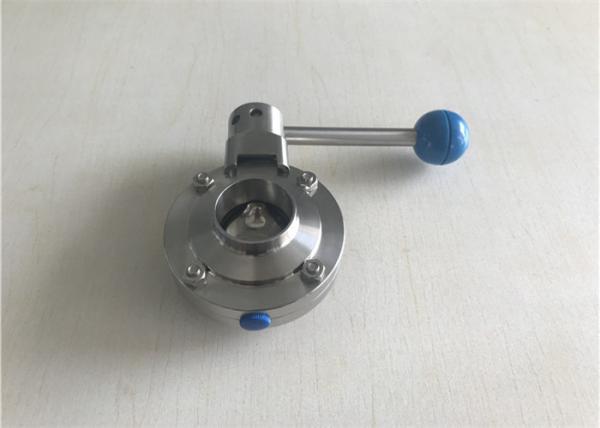 Manual Type Sanitary Butterfly Valve Threaded Connection For Food Industry