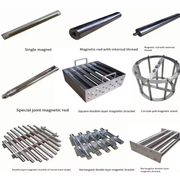 Custom Permanent Strong Magnet Grid 12000 Gauss Neodymium Bar Rod Separator Stainless Filter High Magnetic Hopper Grate Magnet for lithium battery manufacturers, factories, and manufacturing industrie