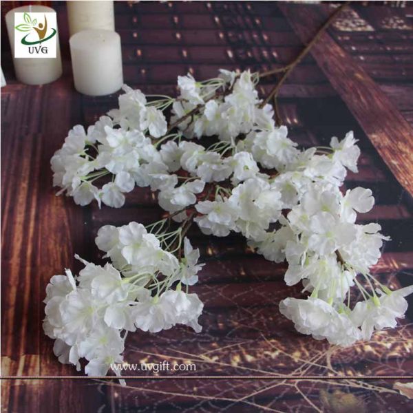 UVG CHR141 Wedding bouquets white fake cherry blossom decorative branches for table centerpieces