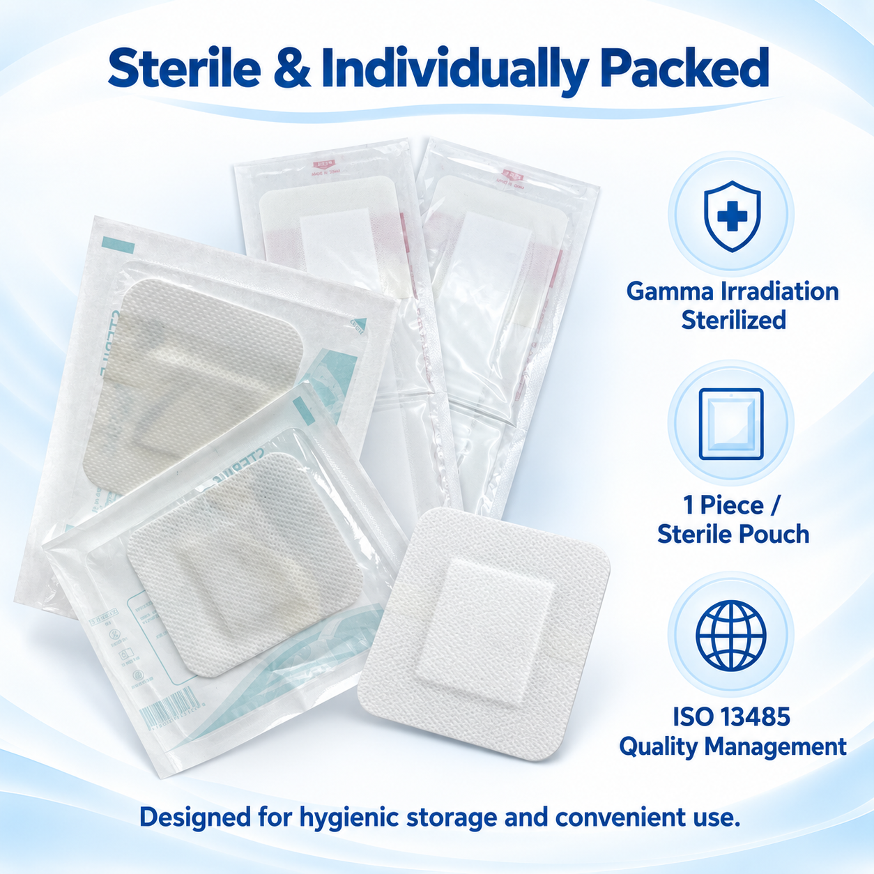 Sterile Self-Adhesive Non-Woven Wound Dressing - Breathable, Absorbent, and Skin-Friendly for Postoperative Wounds