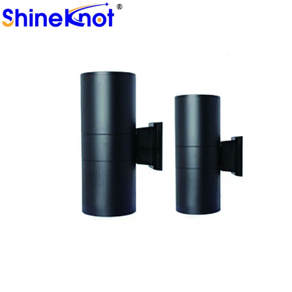 2*10W Gu10 Aluminum Round Double Head Outdoor Aluminum Wall Lamp 2- 30000 Working Lifetime