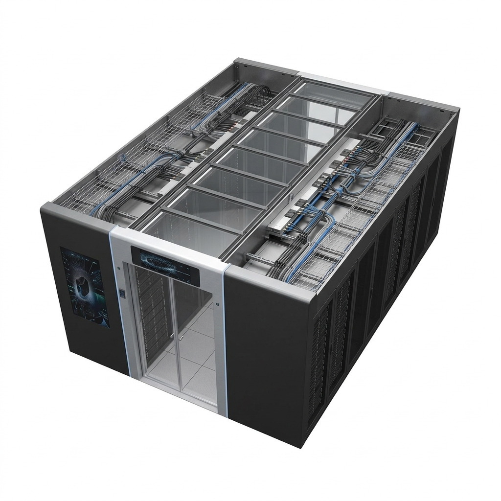 24 Cabinet AI Ready Data Center Modular N+1 UPS In-Row Cooling 8400x3600x2000mm