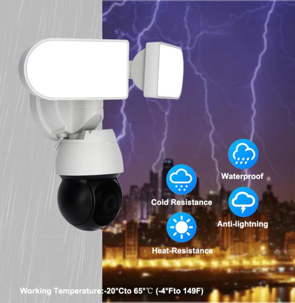 Plastic Solar Powered 65Kg PTZ Security Camera With 18650 Battery