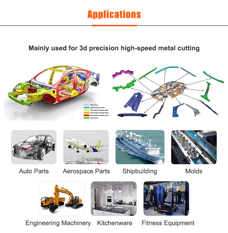 High Precision 5 Axis 3D Laser Cutting Machine For Auto Parts / Aerospace Parts