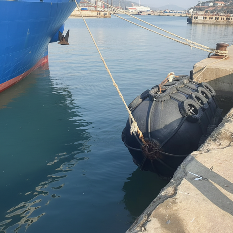 Qingdao CCS Certificate Durable Marine Floating Rubber Fender 2.0*4.0M for Boat Jetty Wharf