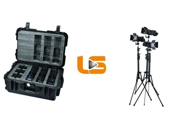 50W High Power LED Professional Studio Lighting Kits Focusable Black Metal Housing