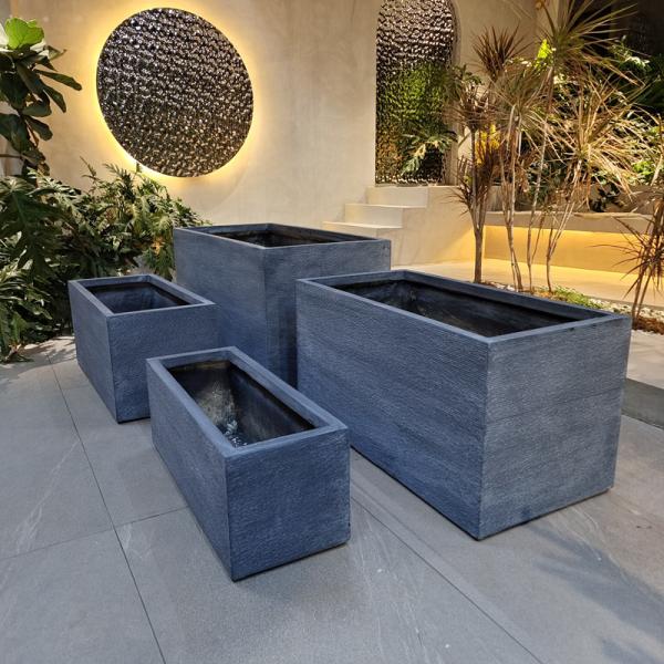 Modern Style Fiber Clay Planters Powder Coated Finishing