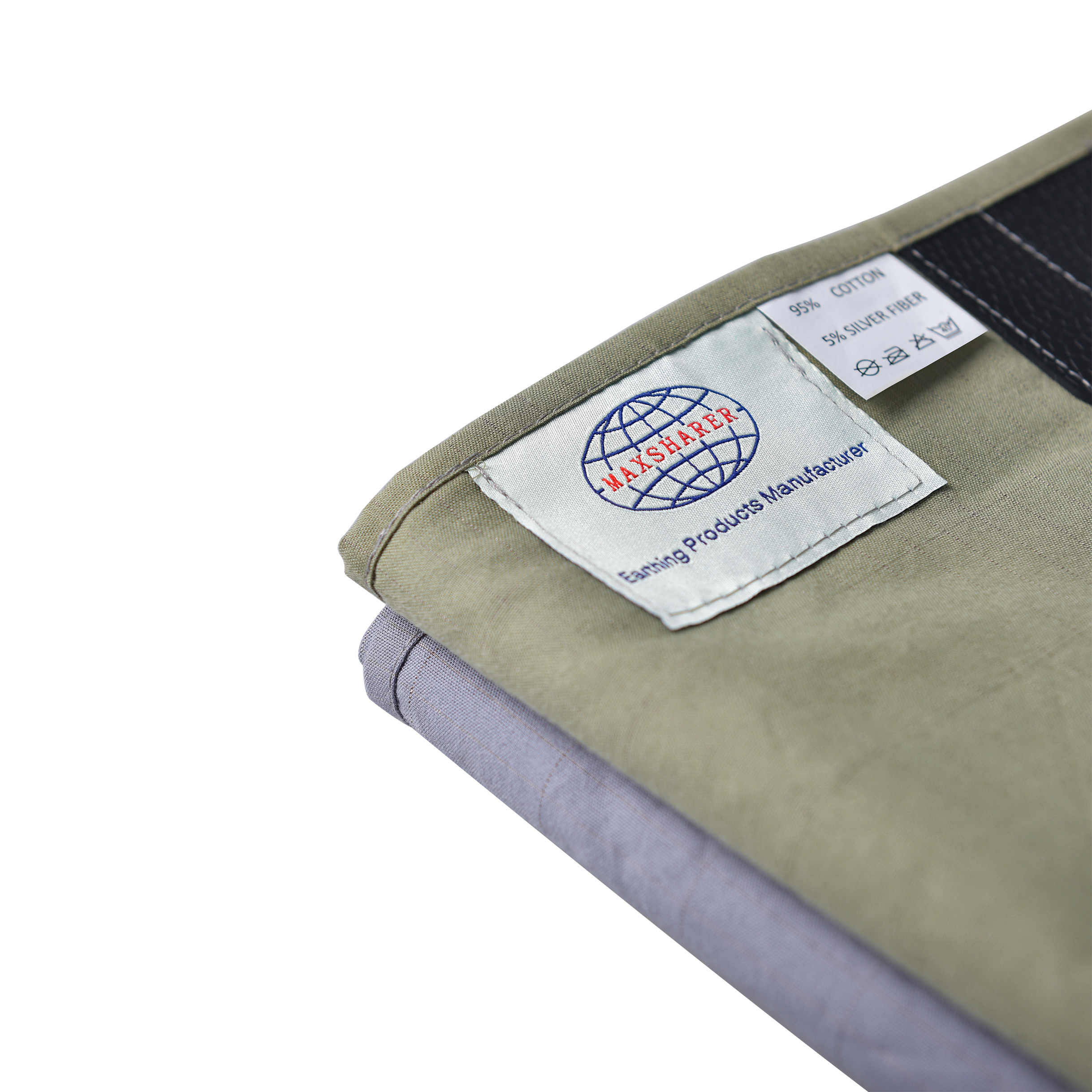 Best Selling Wholesale 90% Cotton 10% Silver Earthing Grounding Bed Sheet Green Queen/King Size with 15ft Cord Safety Products