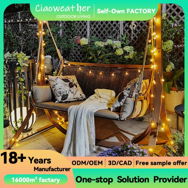 Modern Design Style Garden Swing Chair with Foam Cushion and Outdoor Water-Resistant Fabric