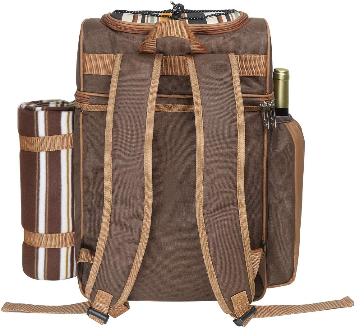 Хап Тим пикник рюкзак-охладитель для четырех человек с изоляционным герметичной сумкой, винной стойкой, одеялом,