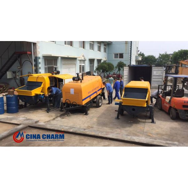 Гидравлический мобильный дизельный трейлер 40m3/h установил конкретный насос s - клапан трубы