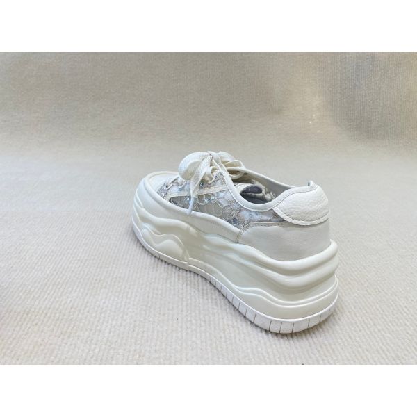 Women lace breathable espadrilles walking shoes with high top