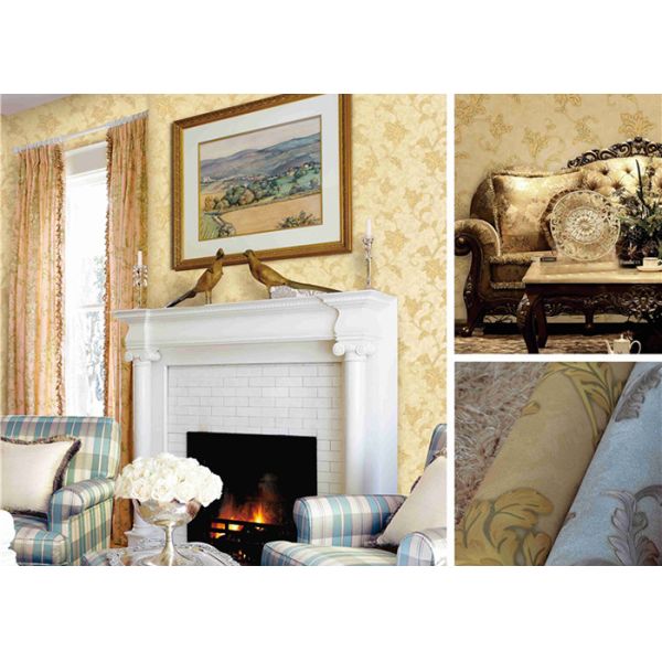 Papel pintado durable resistente del PVC del papel pintado europeo del estilo de humedad para el sitio/la sala de estar de la cama