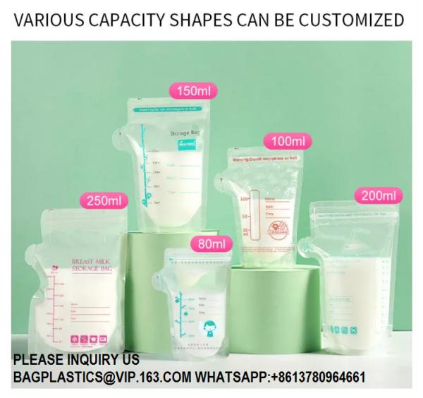 Recycle Bio Environment Material Single Layer 150ml 250ml Breast Milk Storage Bags pouchbags Baby Breastmilk Bag
