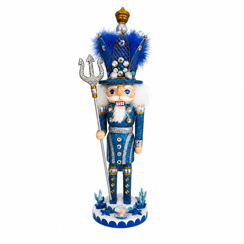 Custom Blue Ocean King Trident Nutcracker