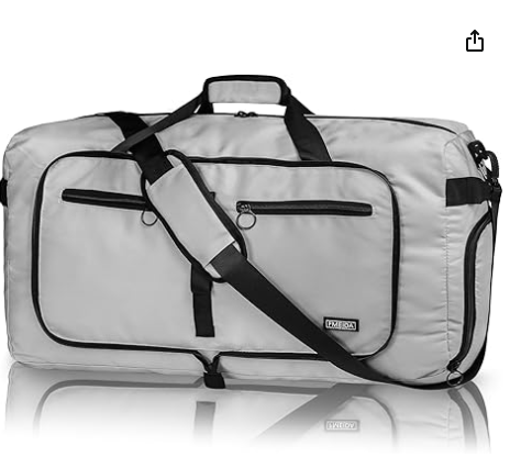 Fmeida 65L Duffle Bag with Shoes Compartment, Foldable Travel Duffel Bags for Men Women, Large Packable Travel Bag Water Repellent & Tear Resistant