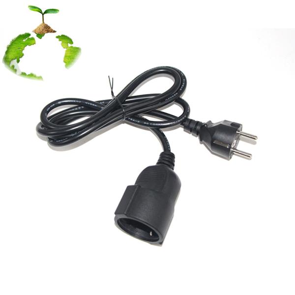 6Ft preto EU AC cabo de alimentação 3Pin Splitter cabo 1 para duplo feminino Y tipo de chumbo dividido